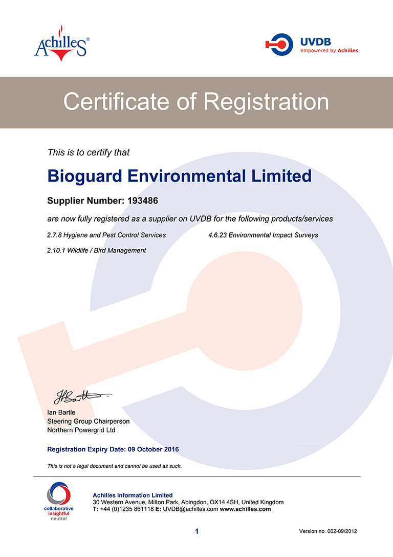 Community Certificate - Bioguard